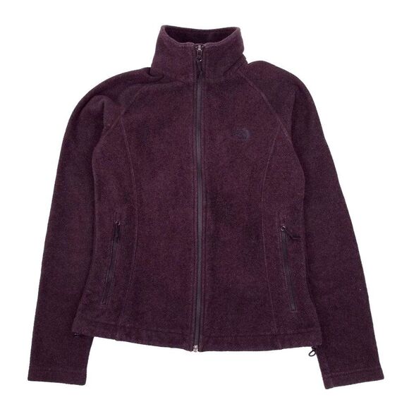 NORTH FACE Burgundy Polartec Fleece Zip Sweater Teddy Jacket Small Gorpcore - Picture 1 of 9